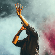 Image of a singer performing.